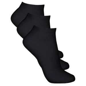 3-pack bambustrumpor med kort skaft, svart, 44/48