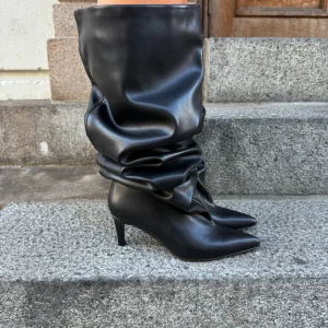 Alberte Faux Leather Boots - Black