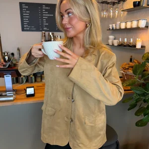 Agnes Faux Suede Blazer - Taupe