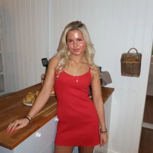 Anna Loungewear Mini Dress - Cherry Red