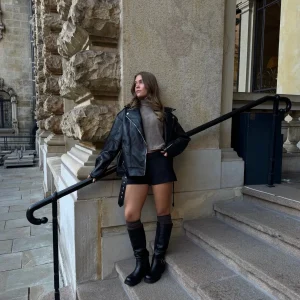 Emily Biker Jacket - Black