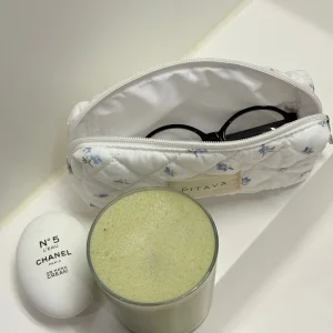 Small Makeup Bag - White Cute Flower