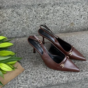 Neva Buckle Slingback - Dark Brown