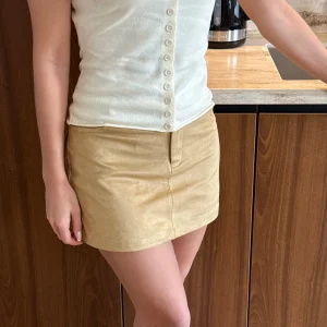 Agnes Faux Suede Mini Skirt - Taupe