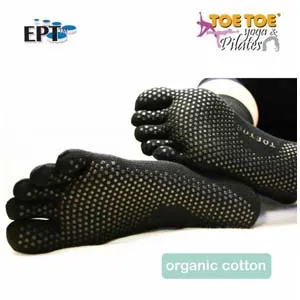 Yoga och Pilates tåstrumpa, svart, L