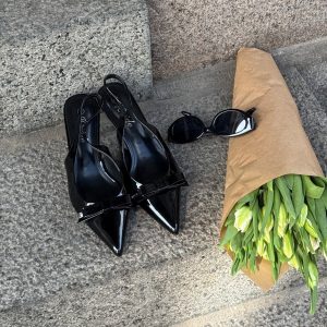 Abbey Bow Slingback - Black