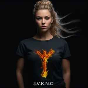 Algiz Flaming Rune V.K.N.G™ T-shirt Girly Cut