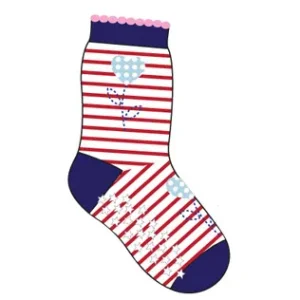 Antihalk strumpor, randiga med hjärta, 22/24