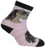 Antihalk strumpor, rosa med brun häst 19/21