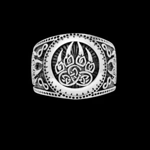 Berserker Bear Paw Ring Sterling Silver