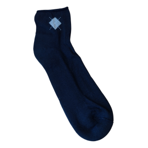 Diabetikersock, svart med ruta, 40/42