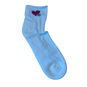 Diabetikersock, vit med hjärta, 40/42