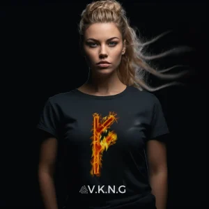 Fehu Flaming Rune V.K.N.G™ T-shirt Girly Cut
