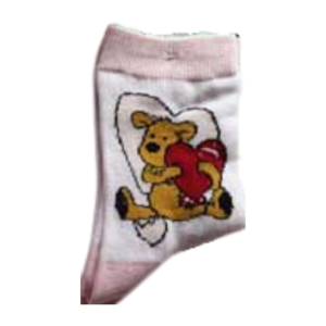 Flickstrumpa med nalle och hjärtan, 28/30