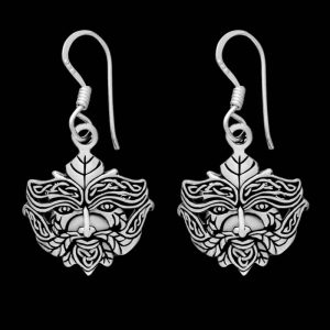 925 Sterling Silver Green Forest Man Earrings Set
