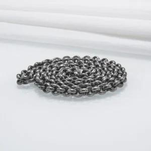 Handcrafted Chain Rolo 925 Silver Ruthenium plated