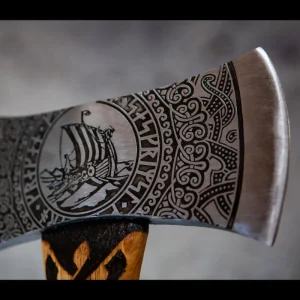 Hand-forged Kraken Viking Double Axe