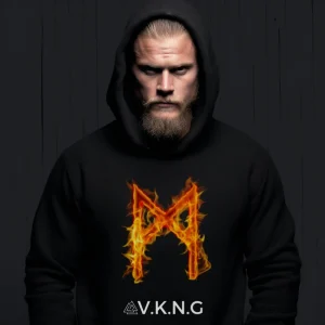 Mannaz Flaming Rune V.K.N.G™ Hoodie