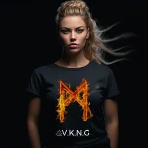 Mannaz Flaming Rune V.K.N.G™ T-shirt Girly Cut