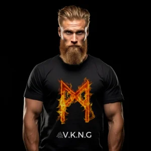 Mannaz Flaming Rune V.K.N.G™ T-shirt