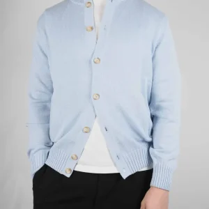 Knitted Cotton Cardigan Blue