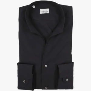 Alessandro Gherardi Double Wing Collar Shirt Black