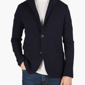 Knitted Wool Blazer Navy