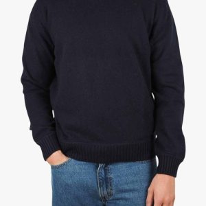 Felted Cashmere Sweater Navy