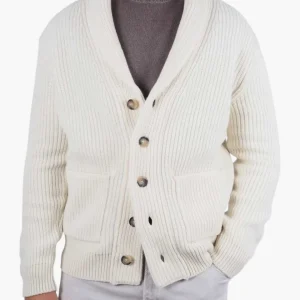 Wool Cashmere Cardigan White