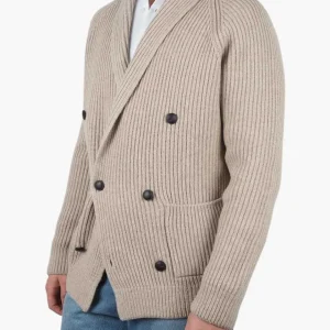 Knitted Wool Cardigan Beige