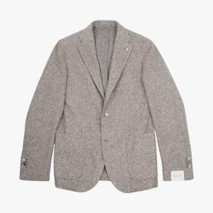 Knitted Cotton Wool Jacket Beige