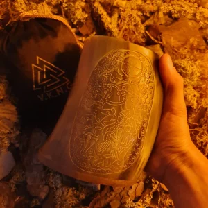 Handmade Mug - Ragnarok's Last Stand Odin vs. Fenrir