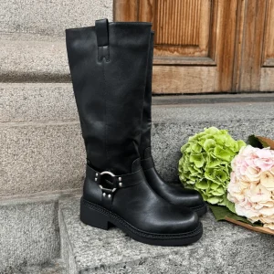 Nella Faux Leather Boot - Black