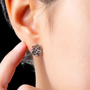 925 Sterling Silver Ouroboros Earrings Set