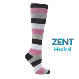 Zent Stödstrumpor, randiga med rosa, 36/40