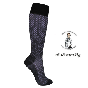 Stödstrumpor, svarta med struktur, 37/39