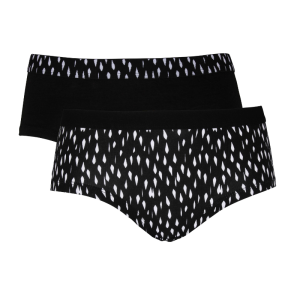 2-pack Bambutrosor, svarta och prickiga, L