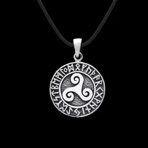 Triskelion Runic Sterling Silver Pendant