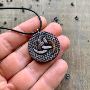 Handcarved Unique Walnut Wood Odin's Horns Style 2