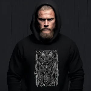 V.K.N.G™ B&W Odin Warrior Hoodie