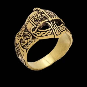 Viking Gjermundbu Helmet Bronze Ring with Dragons
