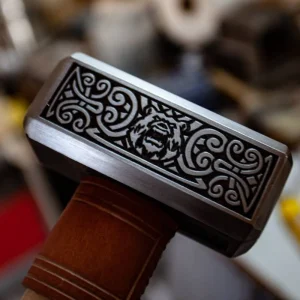 Hand-Forged Viking Hammer With Bear Head