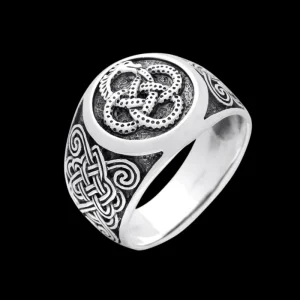 Viking Midgard Jormungrand Ouroboros Style Mammen Ring 925 Sterling Silver