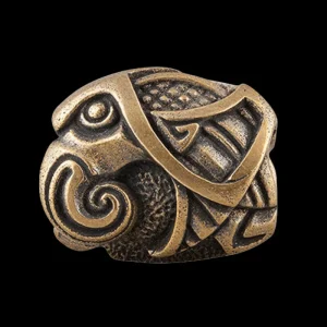 Handcrafted Bronze Viking Beads Raven