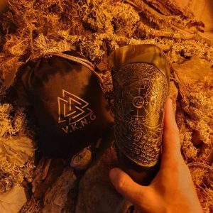 Handcrafted Horn - Hugin-Munin & Vegvisir