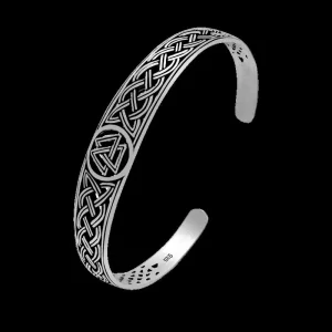 925 Sterling Silver Viking Valknut Shieldmaiden Bangle