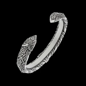 Handcrafted Viking Armring With Traditional Scandinavian Pattern