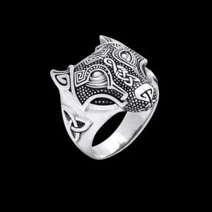 Wolf Head Silver Sterling Ring