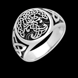 Yggdrasil Silver Signet Ring
